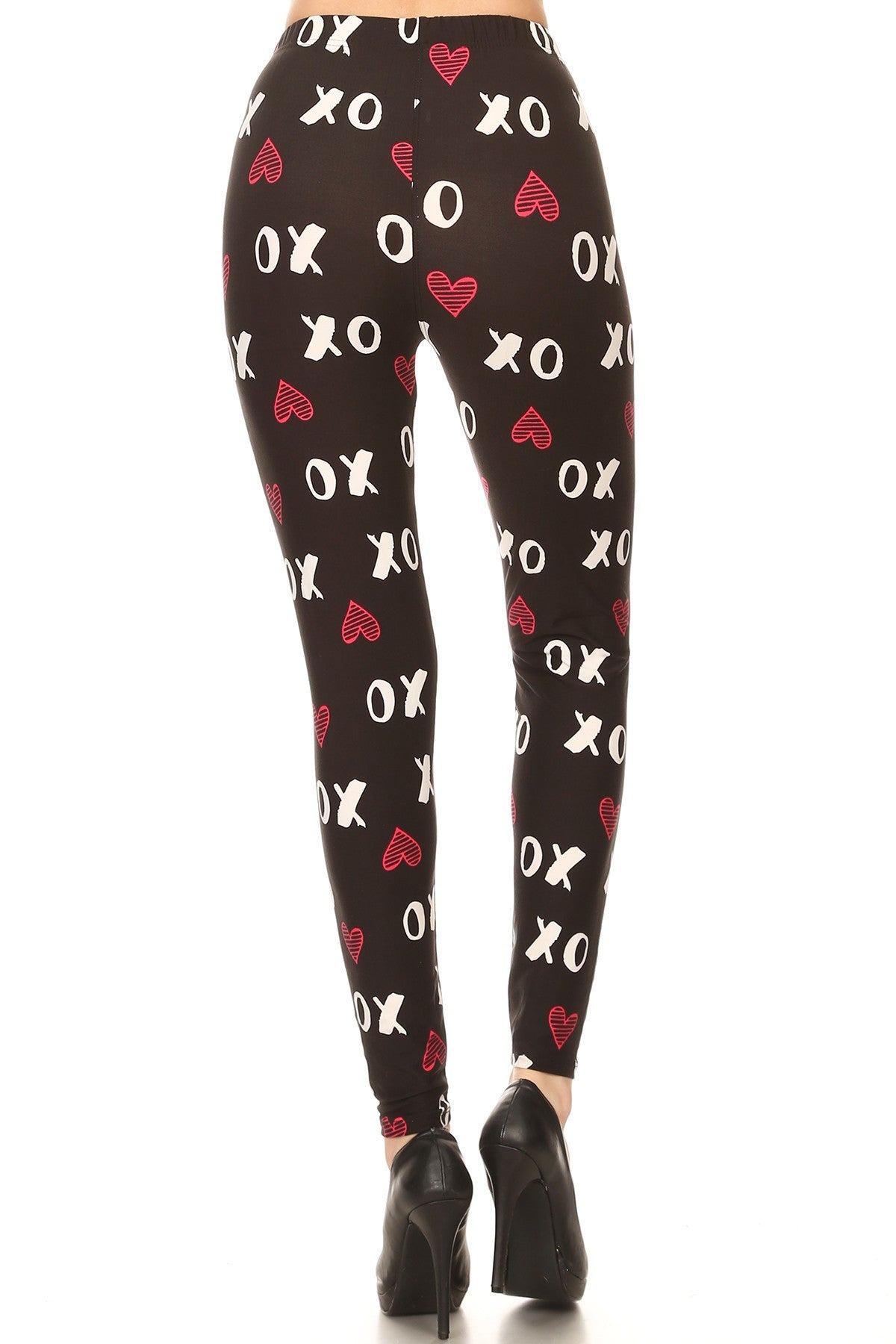 Women's 3X5X Red XO Hearts Pattern Printed Leggings– iZZYZX