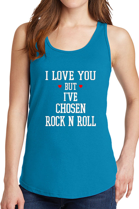 Women's I Love You but Rock N Roll Core Cotton Tank Tops -XS~4XL