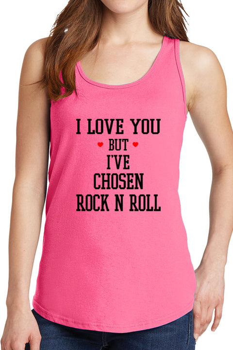 Women's I Love You but Rock N Roll Core Cotton Tank Tops -XS~4XL