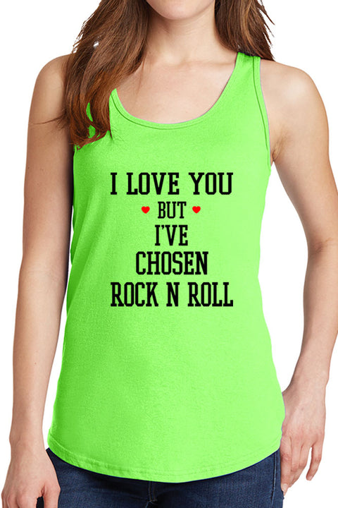 Women's I Love You but Rock N Roll Core Cotton Tank Tops -XS~4XL