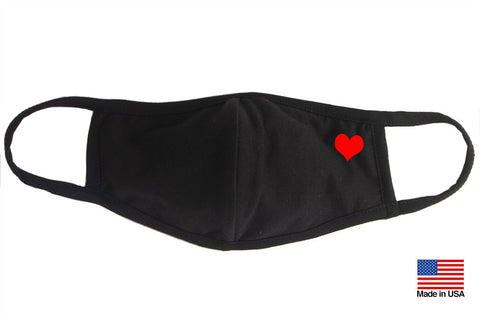 Heart Love Symbol Reusable Washable Cotton Face Masks - Made in USA