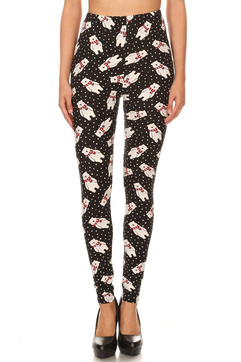 Women's 3X 5X Polar Bear Snow Pattern Printed Leggings– iZZYZX