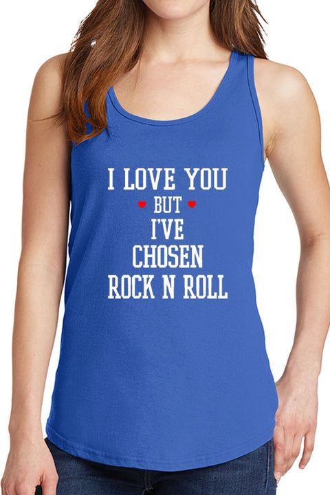 Women's I Love You but Rock N Roll Core Cotton Tank Tops -XS~4XL