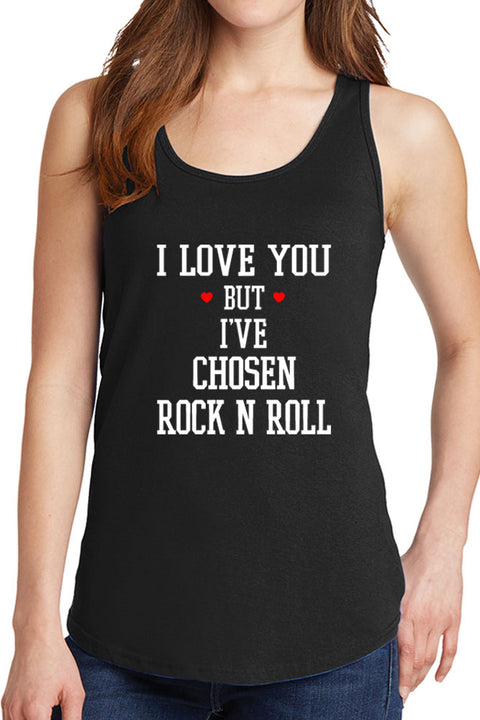 Women's I Love You but Rock N Roll Core Cotton Tank Tops -XS~4XL